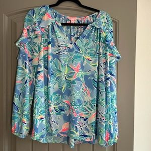 Lilly Pulitzer Elora Celestial Seas M blouse